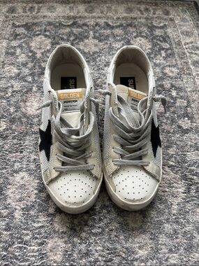 Golden Goose White Sneakers with Black Star